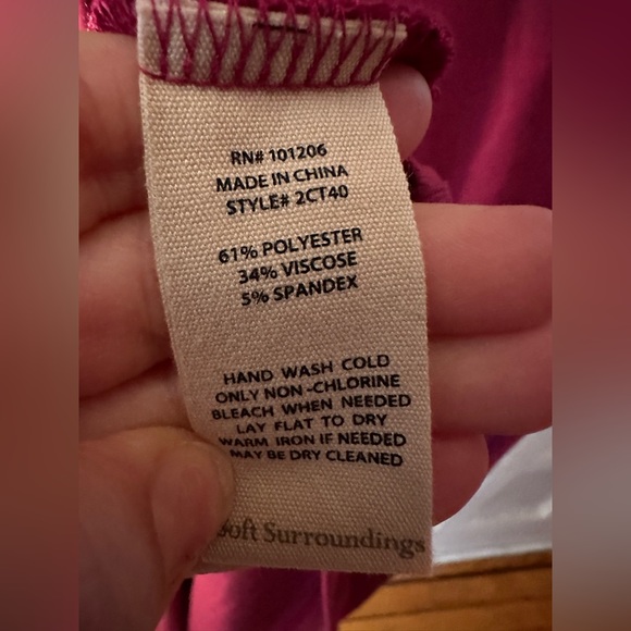 Soft Surroundings Marla Dress Dark Fuchsia - Picture 6 of 7